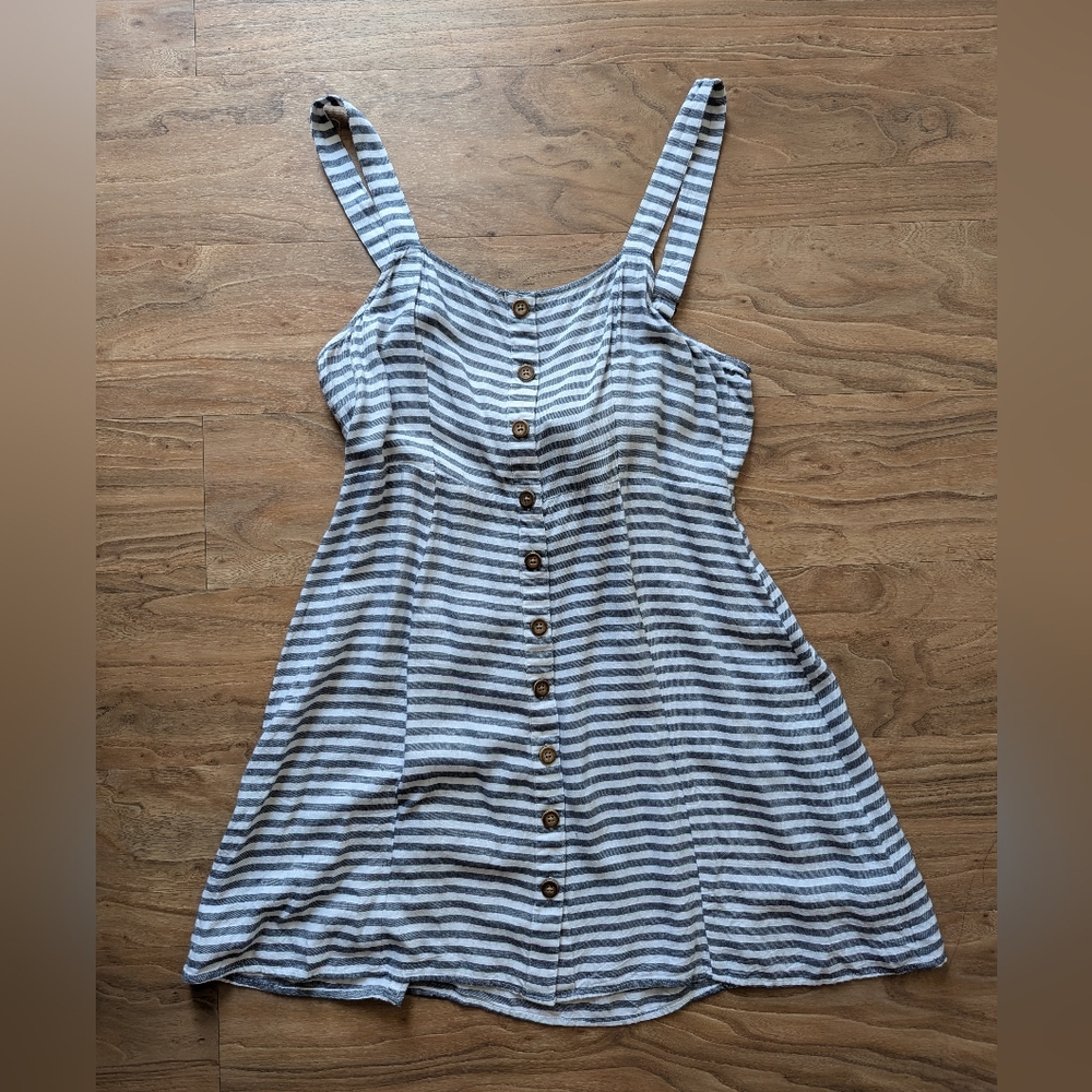American Eagle Outfitters Striped Midi Dress - Blue and White